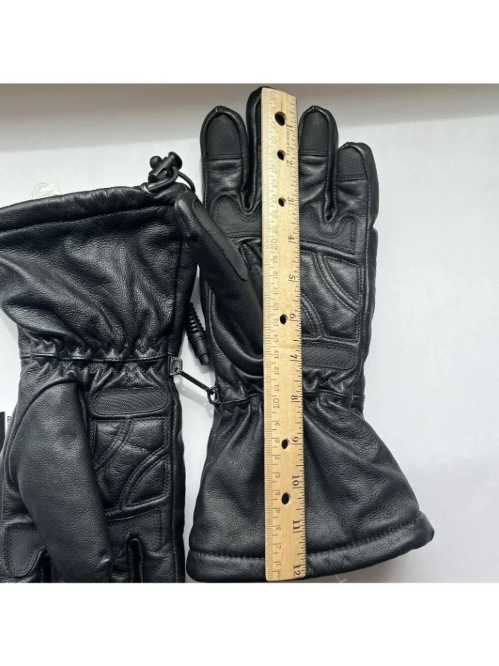 Harley Davidson XS Leather Gauntlet Electric Heated Motorcycle Gloves 12V READ